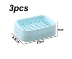 Pack Of 3 Non-Slip Soap Bar Holder For Kitchen And Bathroom Shower Soap Holder - Easy To Clean,Blue