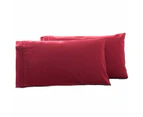 Pillowcase - Machine Washable Protector - Pillow For Sleeping 2 Pieces - Large Pillowcase 1 Set,Wine Red