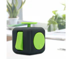 Fidget Cube Stress Anxiety Pressure Relieving Toy Great For Adults And Children[Gift Idea][Relaxing Toy][Stress Reliever][Soft Material],Black&Green