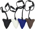 Shark Tooth Chew Necklaces For Sensory Kids,Chewy Necklace Sensory,Chewable Necklace Teether Necklace,4 Pack Autism Chew Toys Sensory,Chewelry For Adults