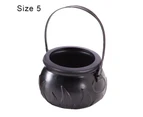 Halloween Candy Pot Witch Prank Toy Ornament Novelty Cauldron Bucket Party Decor-Size 5