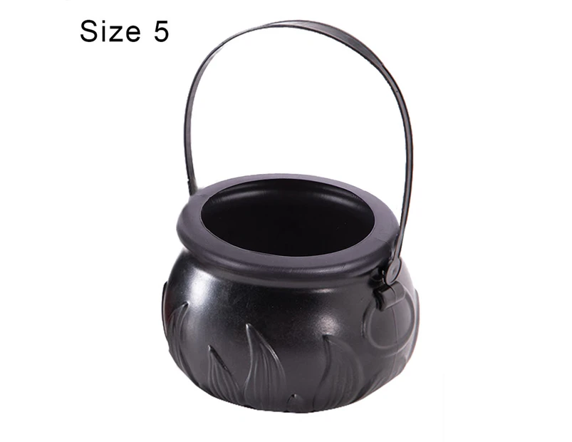 Halloween Candy Pot Witch Prank Toy Ornament Novelty Cauldron Bucket Party Decor-Size 5