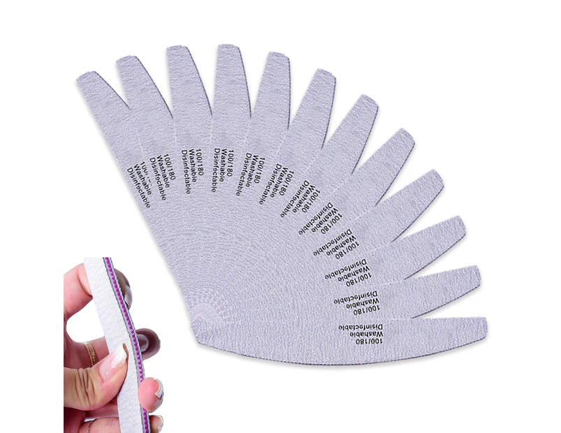 12 Pcs Nail File Professional Nail Files Reusable Double Sided Emery Board Nail Styling Tools For Home And Salon Use-18Cm,Style3