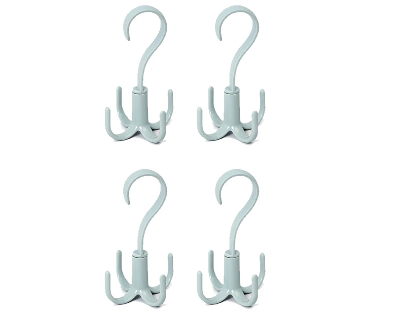 Rotatable 4 Claw Multi-Use Scarf Hanger Belt Bag Storage Hook,Nordic Blue