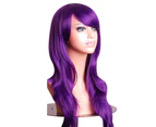 Wig Short Curly Wig With Bangs Green Wig Synthetic Wigs Women Girls Wig With Wig Cap,Purple