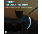 Soft Mesh Dog Strap Adjustable Cat Vest Strap With Reflective Tape,Gray+Black - S