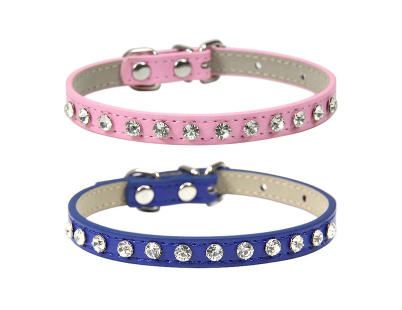 Puppy Dog Collar With Crystal Diamond Colorful Bling Girl Puppy Cat Collars,At