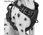 No Pull Strap Breathable Strap Backstrap Reflective Adjustable, Rear/Front Clip For Easy Control,Black Xxl