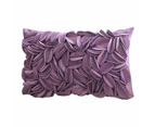 3D Flower Handmade Hold Pillowcase Decoration Velvet Pillowcase Cushion Cover With Hidden Zipper,Purple