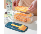 Mini Ice Tray For Refrigerator, With Ice Bucket, 3-Piece Silicone Ice Mold, With Storage Container And Ice Scoop.,Blue