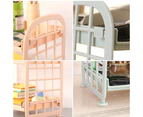 Desktop Storage Rack Organizer Double-Layer Cosmetic Stationery Storage Holder Table Sundries,Nordic Pink