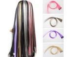 20 Pcs Colored Party Highlights Clip In Hair Extensions For Girls Multi-Colors Straight Hair Synthetic Hairpieces,At