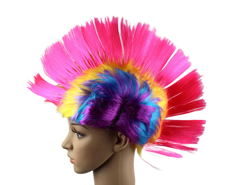 Rainbow Funny Wig - Halloween Christmas Wig Funny Party Supplies Headwear Costume Accessory,Peach