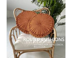 Sofa Bed Car Round Pillow Home Decoration Folding Round Pillow Cushion,Orange,38*10Cm