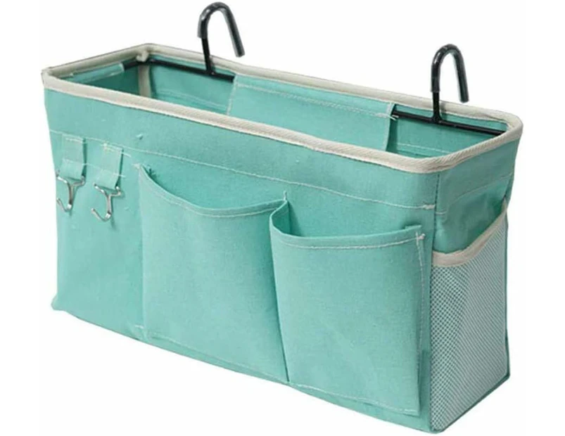 Bedside Trolley/Bedside Storage Bag Hanger For Bunk And Hospital Beds, Dorm Bed Rails, For Glasses, Books, Cell Phones, Keys,Green