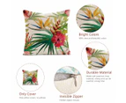 Outdoor Bird Decoration Pillowcase With Bird Flower Print Spring Cushion 18X18 Set For 4 Days,Style2