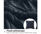 A Set Of 2 Soft Plush Plush Short Wool Hold Pillowcase Square Pattern Cushion Cover Sofa Bedroom Decoration,Navy Blue