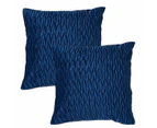 Set Of 2 Velvet Decorative Embrace Pillowcase Square Texture Set Pillowcase Sofa Bedroom,Royal Blue