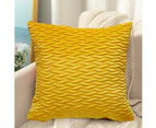 Set Of 2 Velvet Decorative Embrace Pillowcase Square Texture Set Pillowcase Sofa Bedroom,Yellow