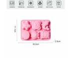 6 Cartoon Shapes Such As Owls, Dolphins And Shells, Silicone Molds, Ice Cube Chocolate Cake Molds.,Pink