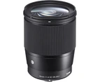 Sigma 16mm f/1.4 DC DN Contemporary Lens For Sony E-Mount - Black