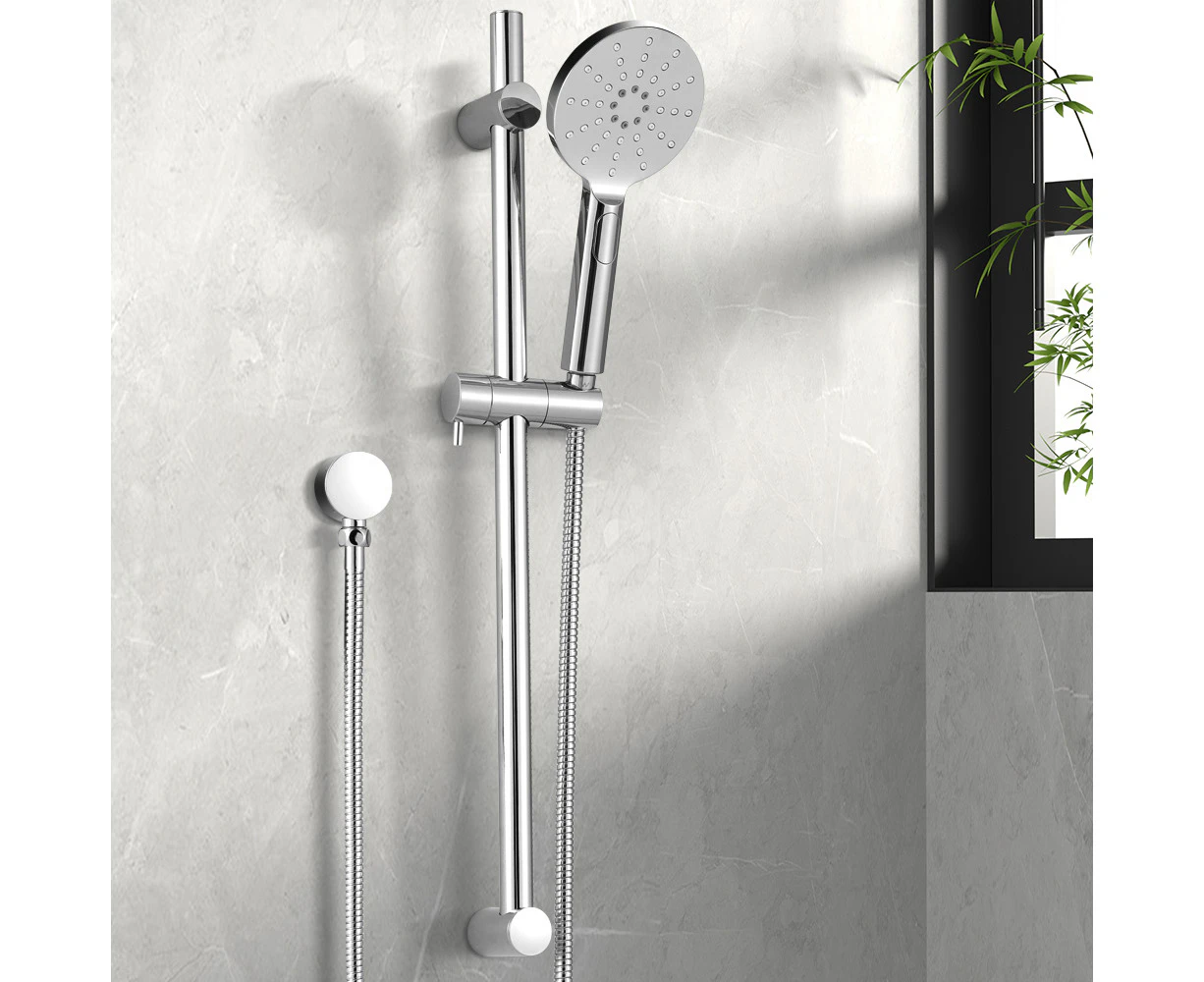 Handheld Shower Head Wall Holder 4.7'' High Pressure Adjustable Height 3 Spray Modes Chrome