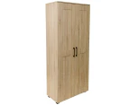 Nova 2-Door Tall Cupboard Tallboy Storage Cabinet - Light Sonoma Oak - Oak