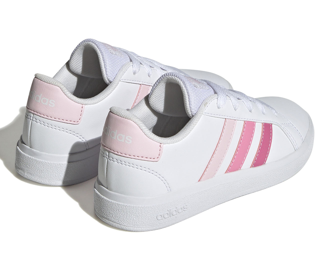 Adidas Grand Court Lifestyle Tennis Lace-Up Youth's Shoes (Clear Pink/Bliss  Pink)