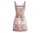 Cute Apron For Women With Pockets, Comfortable Kitchen Apron, For Cafe Shop, Baking, Gardening, Cooking, 75*70Cm,Pink