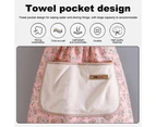 Cute Apron For Women With Pockets, Comfortable Kitchen Apron, For Cafe Shop, Baking, Gardening, Cooking, 75*70Cm,Pink