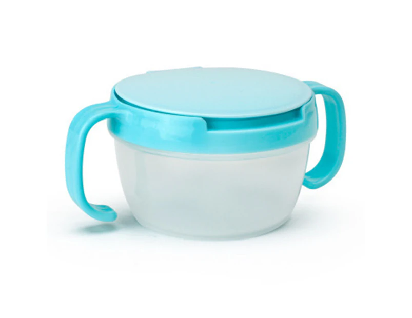 Children'S Double-Handled Snack Cups, Toddler And Baby Snack Containers, Portable Cookie Candy Boxes,Lake Blue