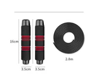 Speed Skipping Rope With Soft Foam Handle, For Home Fitness, Body Exercise, Fat Burning,Black-Red