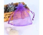 100Pcs 3.93X4.72 Inches(10X12Cm) Sheer Organza Bags, Wedding Favor Bags With Drawstring, Jewelry Gift Bags For Party, Jewelry,Purple,10*12Cm