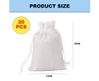 20 Pieces 2.8"X3.6"(7X9Cm) Drawstring Bags Reusable Sachet Bag For Party Wedding Storage Home Supplies,White+Black,7*9Cm