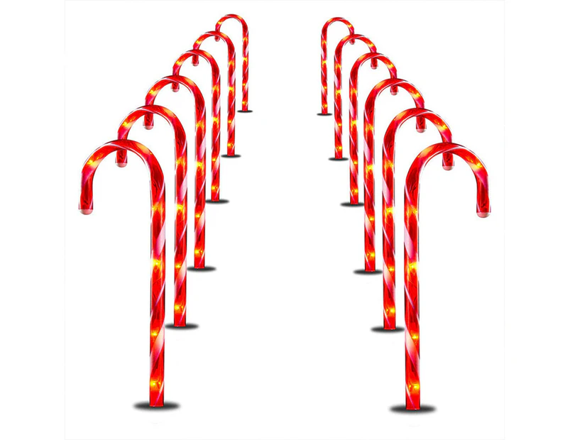 12 Pack Christmas Candy Cane Path Markers For Walkway Garden Lawn Festive Decor