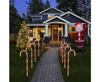 12 Pack Christmas Candy Cane Path Markers For Walkway Garden Lawn Festive Decor