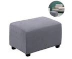 Easy-Going Stretch Ottoman Cover Folding Storage Stool Furniture Protector Soft Rectangle Slipcover With Elastic Bottom,Light Gray, M