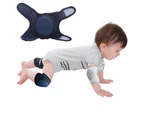 3 Pairs Of Summer Anti-Skid And Breathable Adjustable Baby Crawling Knee Pads, Children'S Knee Pads,Navy Blue