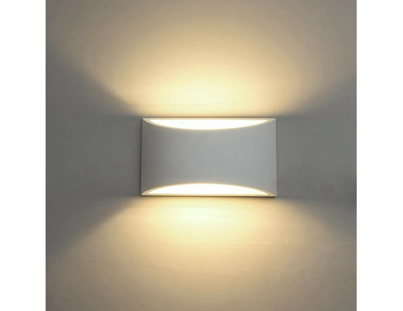 Modern Wall Sconce,Indoor Wall Lights Uplighter Downlighter Gypsum Plaster Sconce Lighting With 2700K 7W G9 Led Bulbs For Living Room Bedroom Hallway Porch