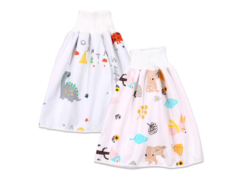 2-Piece Waterproof Diaper Skirt, Comfortable Cloth Shorts For Baby Toilet Training, Suitable For Night Use,Style1