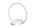 Music Bedside Light With Wireless Charger, Phone Holder, Dimmable Wireless Charging Light,White