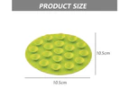 (2-Piece Set) Children And Infants Portable Double-Sided Suction Cups, Anti-Skid Tableware Pads,Green
