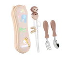 Children'S Tableware Training Chopsticks Baby Learning Chopsticks Fork Spoon Complementary Food Tableware Set,Type: Style4