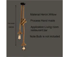 Industrial Pendant Light, Hemp Rope Double Head Hanging Light For Dining, Hall, Restaurant, Bar, Cafe - Length 60Cm