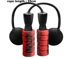 Jump Rope, Training Ropeless Skipping Rope For Fitness, Adjustable Weighted Cordless Jump Rope,Black-Red
