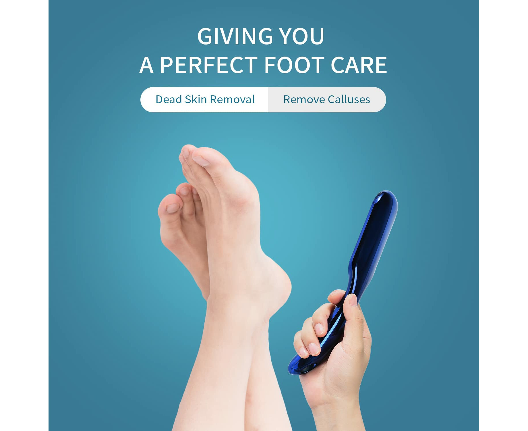 Blue Glass Foot File For Dead Skin - Foot Callus Remover With Glass Etching  Technology, Foot Scrubber Dead Skin Remover Heel Scraper,gently For Wet An