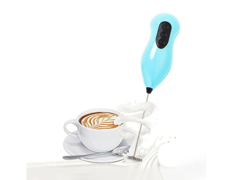 Stainless Steel Hand-Held Coffee Mixer Electric Mini Egg Beater,Blue