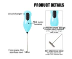 Stainless Steel Hand-Held Coffee Mixer Electric Mini Egg Beater,Blue