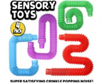 Tubes Sensory Toys, Fine Motor Skills Toddler Toys, Toys For Sensory Kids And Learning Toys,4-Pack Xl