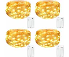 Fairy Lights [4 Pack], Mini Battery Operated Fairy Lights 5M 50 Leds Indoor And Outdoor Decoration Light For Bedroom Christmas Wedding Party Home Garden (W